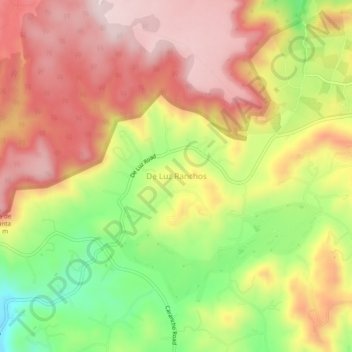 De Luz Ranchos topographic map, elevation, terrain