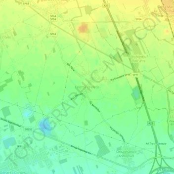 Felettis topographic map, elevation, terrain