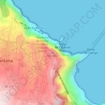 Cortado topographic map, elevation, terrain