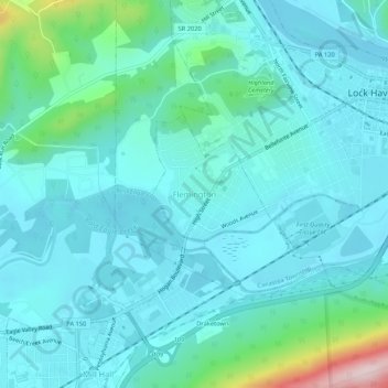 Flemington topographic map, elevation, terrain