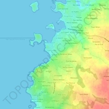 Le Gratz topographic map, elevation, terrain