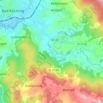 Weißenholz topographic map, elevation, terrain