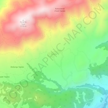 Kozlu topographic map, elevation, terrain