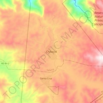 Chilascó topographic map, elevation, terrain