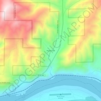 Maplecreek topographic map, elevation, terrain
