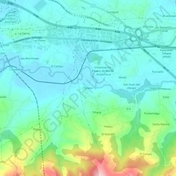 Fozana topographic map, elevation, terrain