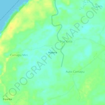 Madeira topographic map, elevation, terrain