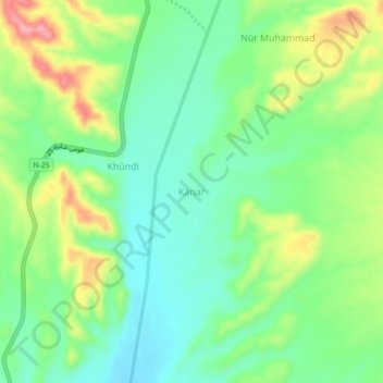 Kanar topographic map, elevation, terrain
