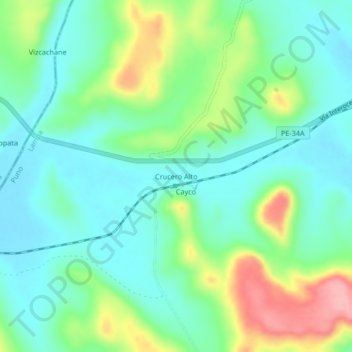 Crucero Alto topographic map, elevation, terrain