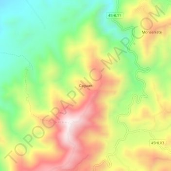 Caguan topographic map, elevation, terrain