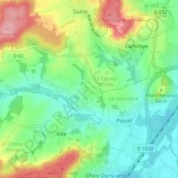 Dive-le-Franc topographic map, elevation, terrain