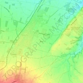 Razza topographic map, elevation, terrain