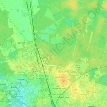 La Tuilerie topographic map, elevation, terrain