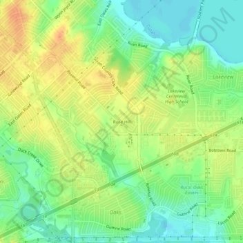 Rose Hill topographic map, elevation, terrain