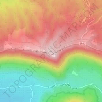 Poggio Nibbio topographic map, elevation, terrain