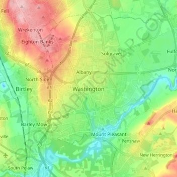 Washington topographic map, elevation, terrain