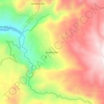 Quinua Baja topographic map, elevation, terrain
