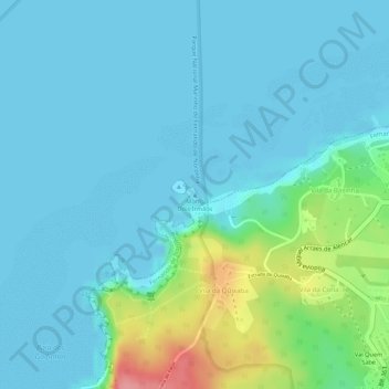 Morro Dois Irmãos topographic map, elevation, terrain