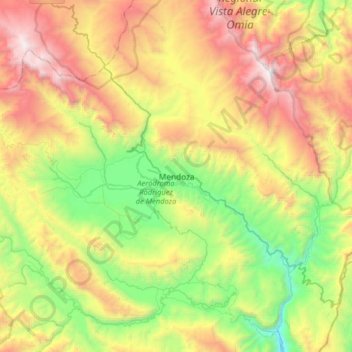 Mendoza topographic map, elevation, terrain