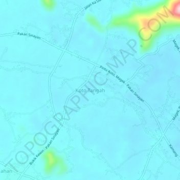 Koto Tangah topographic map, elevation, terrain