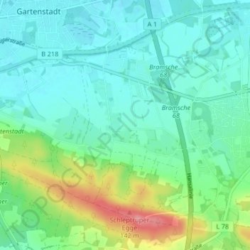 Schleptrup topographic map, elevation, terrain