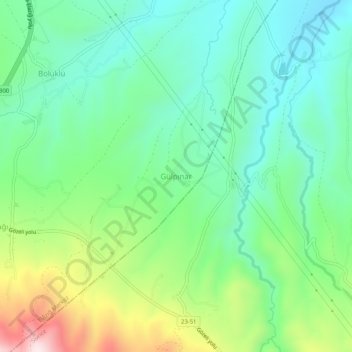 Gülpınar topographic map, elevation, terrain