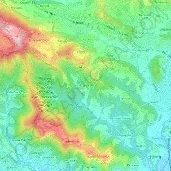Galbusera Bianca topographic map, elevation, terrain