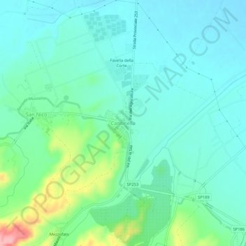 Cantinella topographic map, elevation, terrain