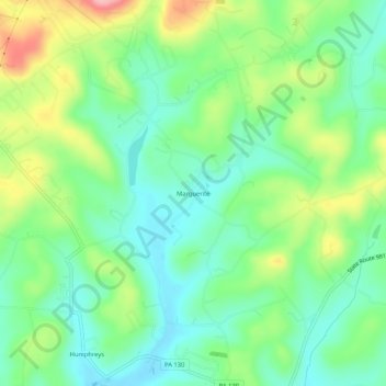 Marguerite topographic map, elevation, terrain