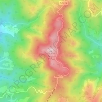 Monte Peglia topographic map, elevation, terrain