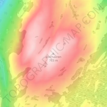 Storhavren topographic map, elevation, terrain