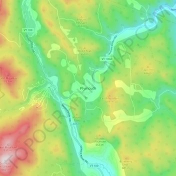 Plymouth topographic map, elevation, terrain