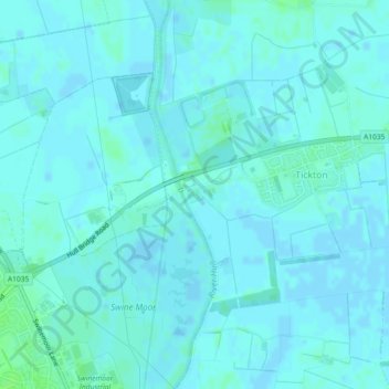 Hull Bridge topographic map, elevation, terrain