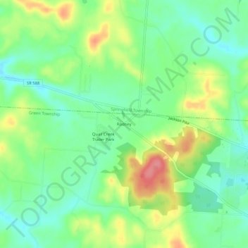 Rodney topographic map, elevation, terrain
