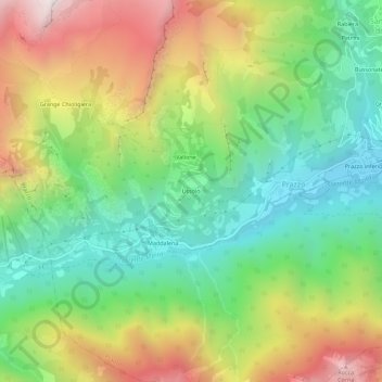 Ussolo topographic map, elevation, terrain