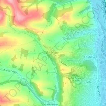 Whitestone Cross topographic map, elevation, terrain