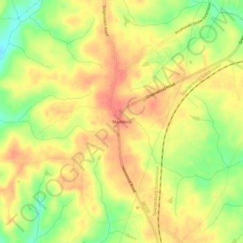 Maddens topographic map, elevation, terrain