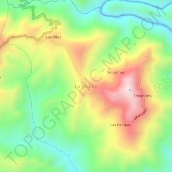 La Chonta topographic map, elevation, terrain