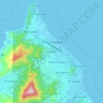 La Mira topographic map, elevation, terrain
