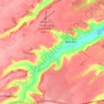 South Alkham topographic map, elevation, terrain