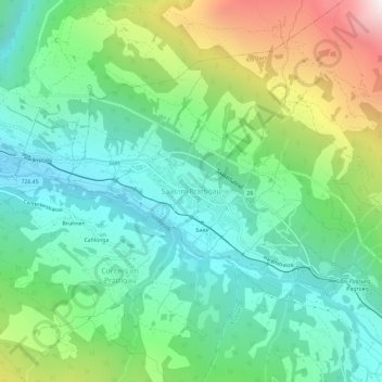 Saas topographic map, elevation, terrain