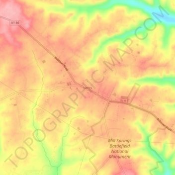 Nancy topographic map, elevation, terrain