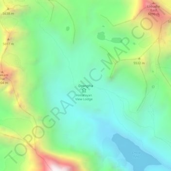Dzonglha topographic map, elevation, terrain