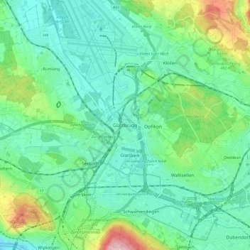 Glattbrugg topographic map, elevation, terrain