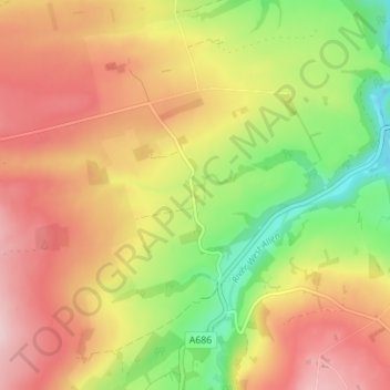 Whitfield topographic map, elevation, terrain