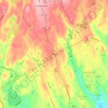 Vista topographic map, elevation, terrain