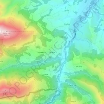 Mezpira topographic map, elevation, terrain