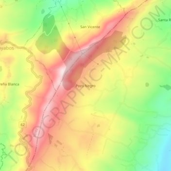 Pozo Negro topographic map, elevation, terrain