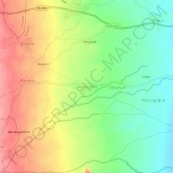 Madargom topographic map, elevation, terrain
