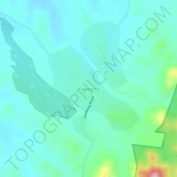 Kwabeng topographic map, elevation, terrain